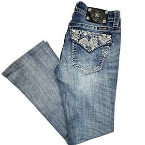 Miss Me Signature Boot Jeans Womens 27 (actual 21x28.5) Altered Bootcut JE8057BE